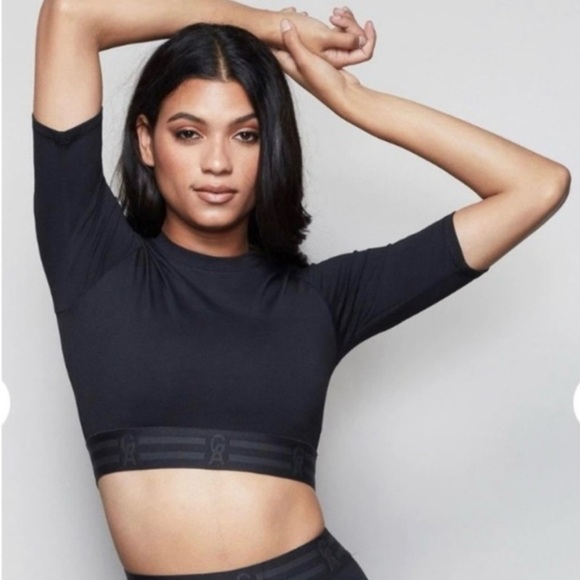 Good American Tops - Women’s Good American Icon Black Cropped Top, Size 1